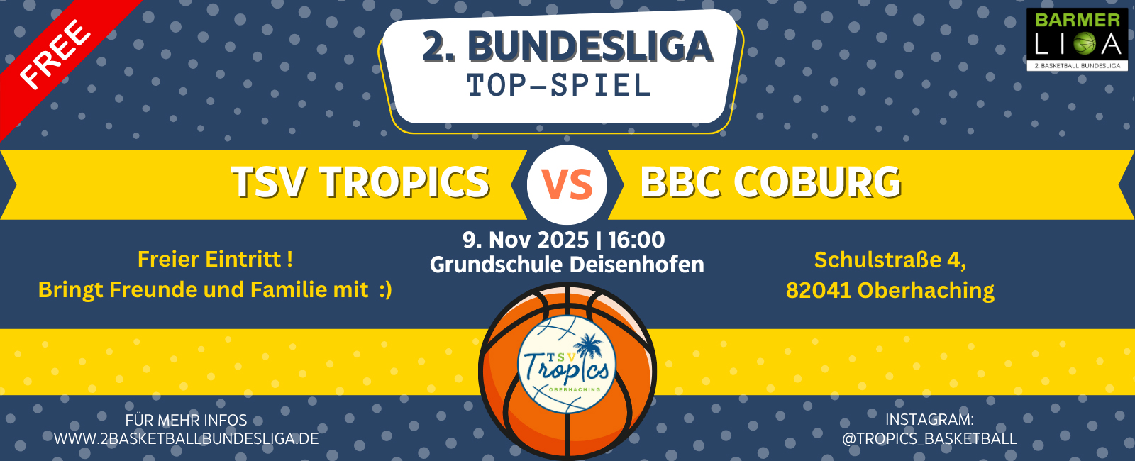 Tropics Heimspiel am 09.11.25
