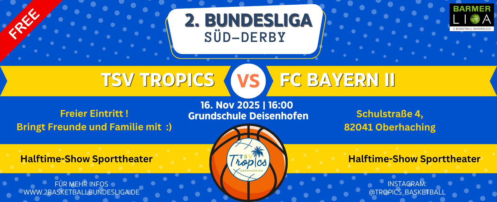 Tropics Heimspiel am 16.11.25